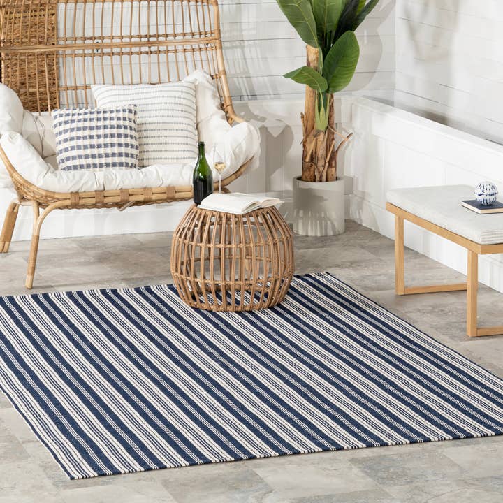 nuLOOM - Wholesale Area Rug - Home Conservatory Ticking Stripe Handwoven Indoor/Outdoor Area Rug22