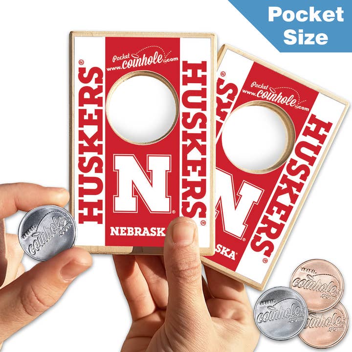 Coinhole - Wholesale Board Game - Nebraska Huskers POCKET Coinhole®