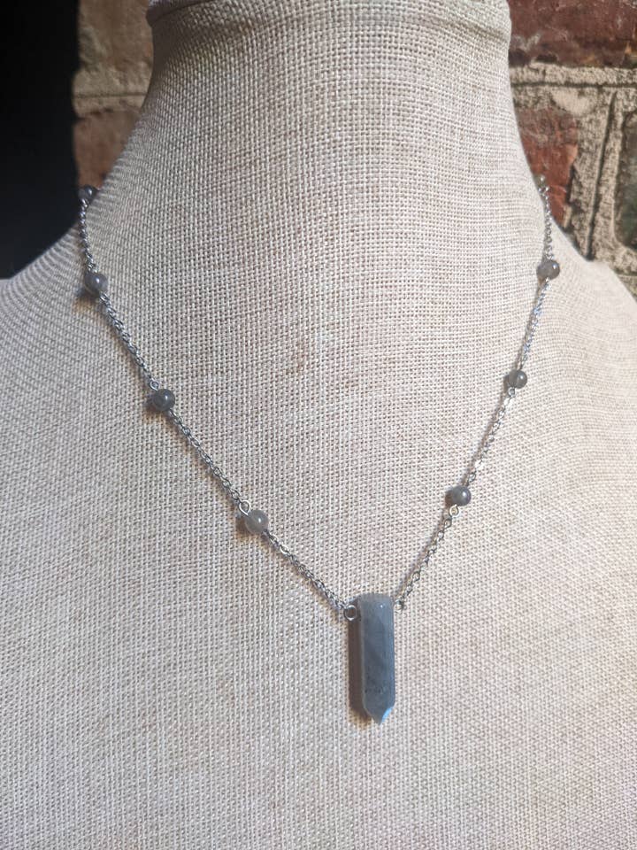 Colar de ponta de labradorita por atacado de JFOX Jewelry
