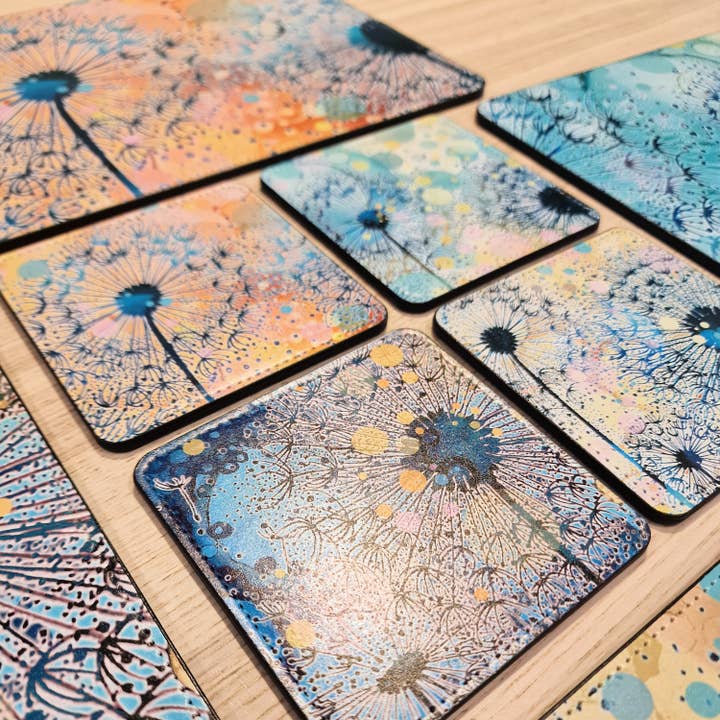 By Jo Crafts – wholesale Placemat – Dandelion Placemat and Coaster Set 8