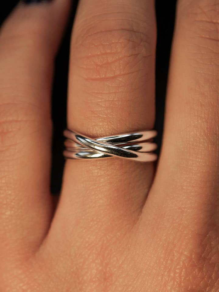 Overlap Ring, Sterling Silver for wholesale by Hannah Naomi