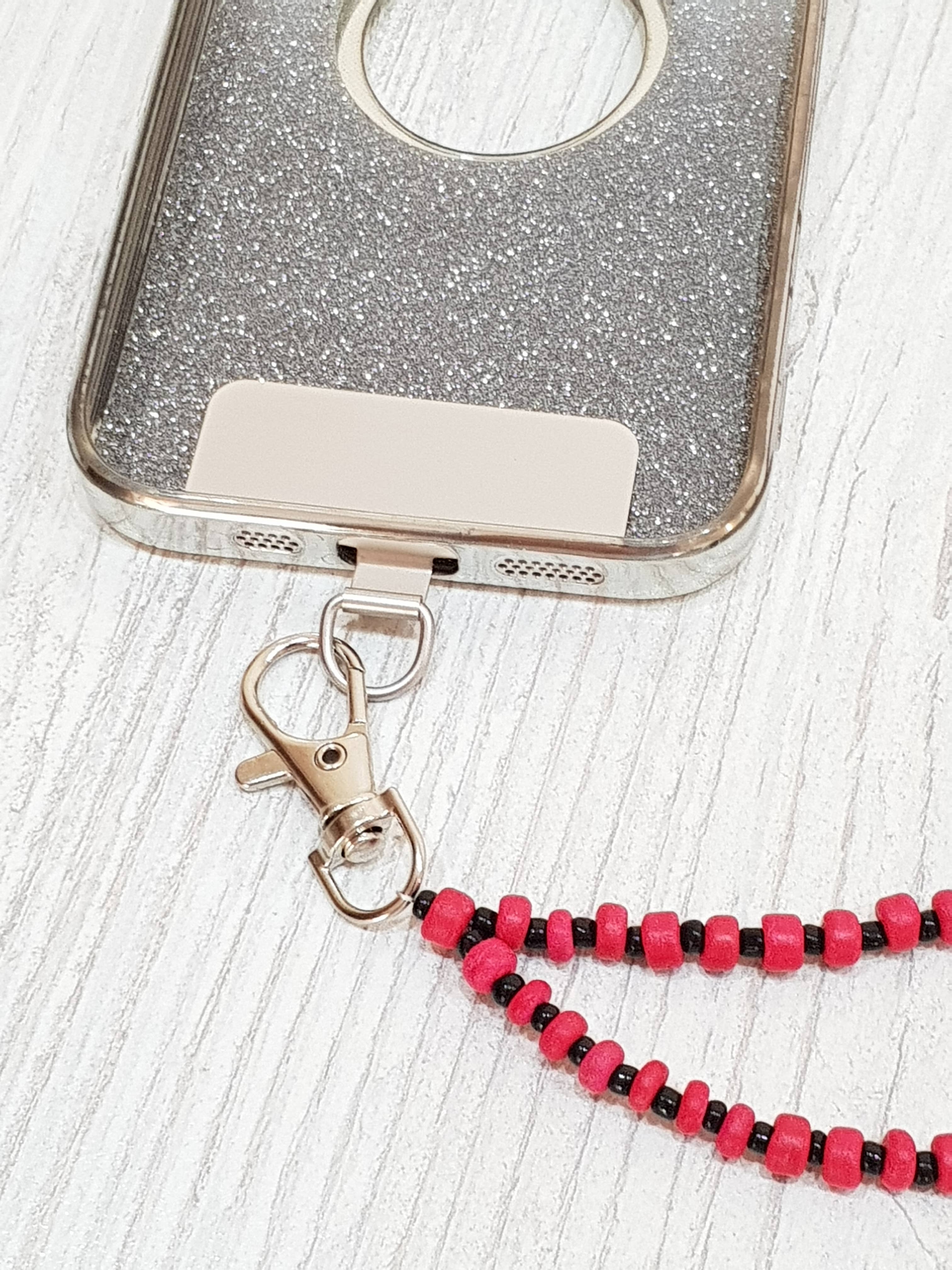 Gloria-Maris - Wholesale Phonecase Strap - Mobile phone chain coconut wood with stainless steel patch / 160cm HA025071