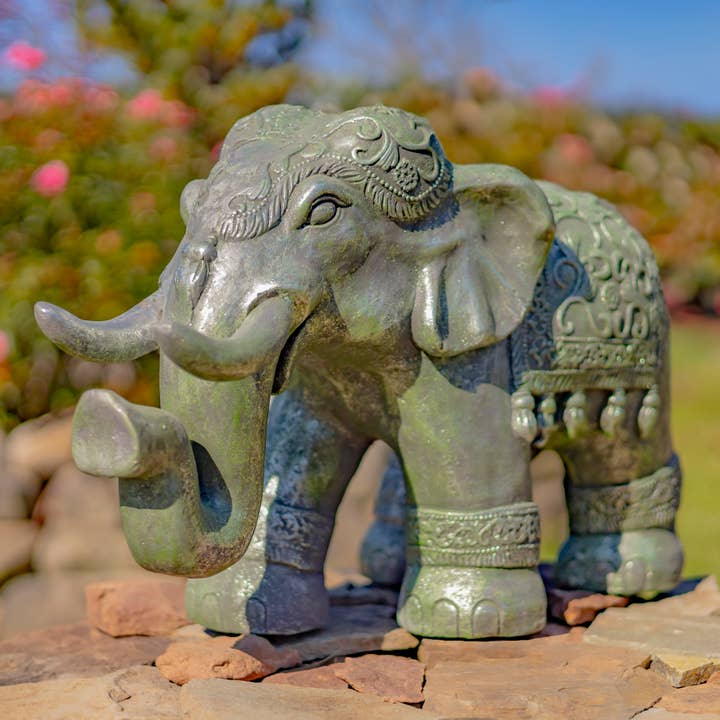 Zaer Ltd. International - Wholesale Outdoor Ornament/Decor - Magnesium Boho Elephant Statue- 3 Color Options15