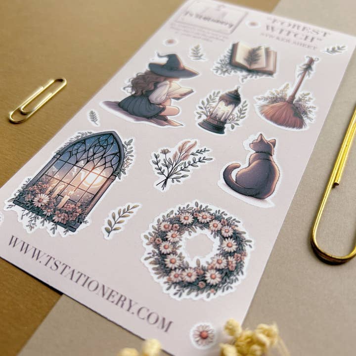 T's Stationery - Wholesale Sticker - "Forest Witch" Sticker Sheet3