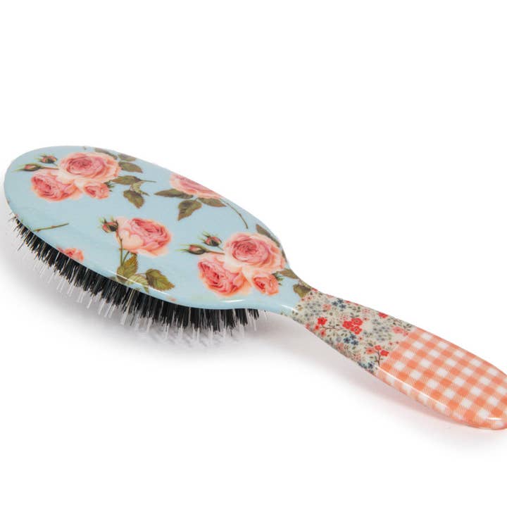 Rock & Ruddle Boar Bristle Hairbrush Pink Gingham for wholesale by Rock & Ruddle