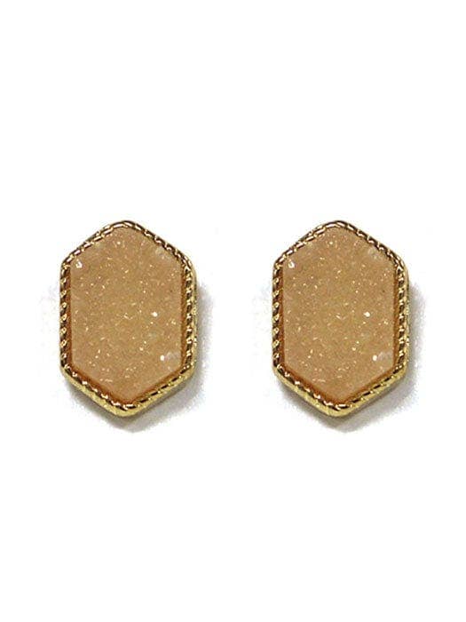MiMi Wholesale - Wholesale Stud/Post Earrings - VE2334 Peggy Druzy Hexagon Post Earrings17
