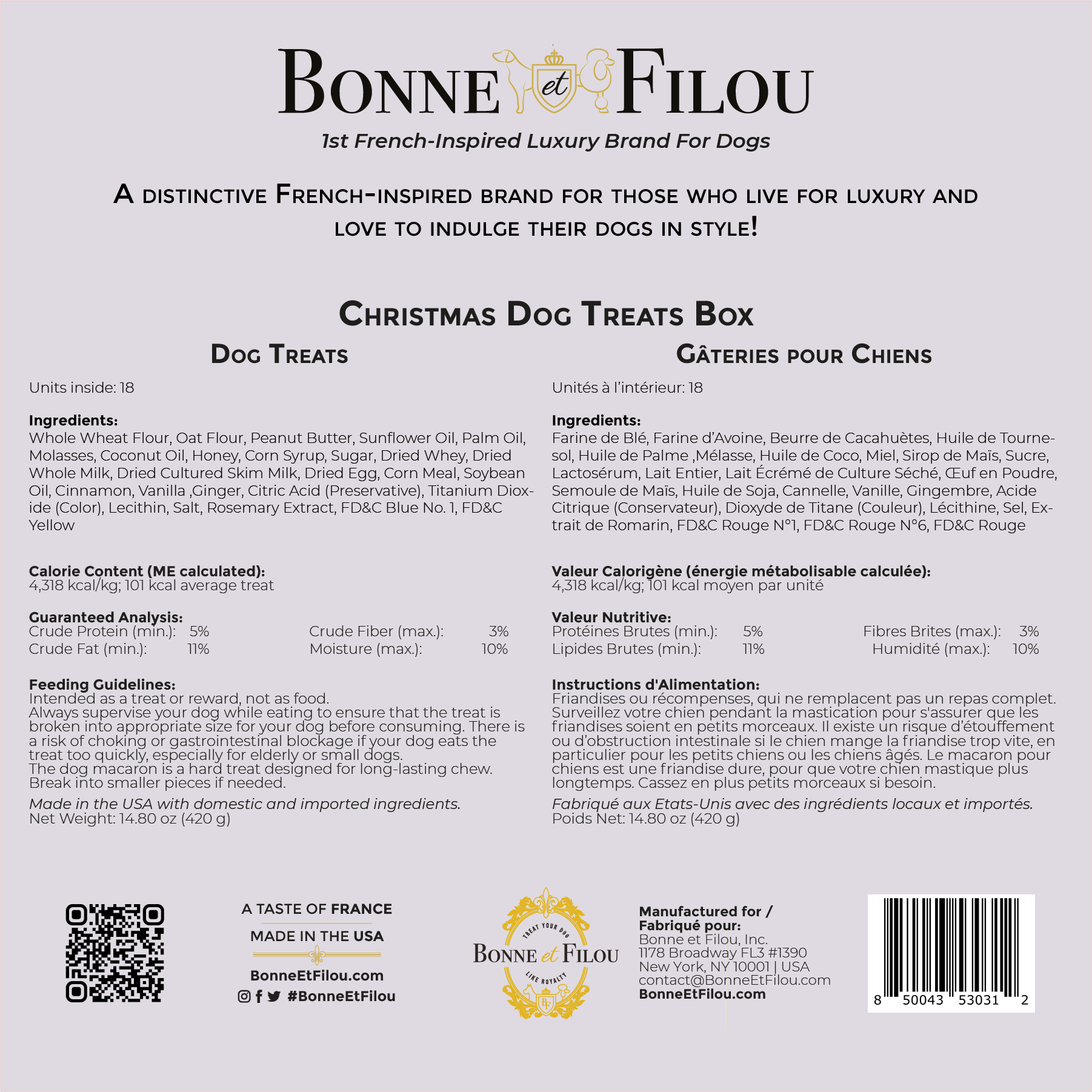 Bonne et Filou - Wholesale Pet Treats - Dog - Christmas Dog Treats Box | Holiday Unique Themed Gift Box6