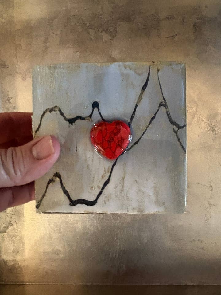 Heart Panel Box Red for wholesale by Austin Allen James