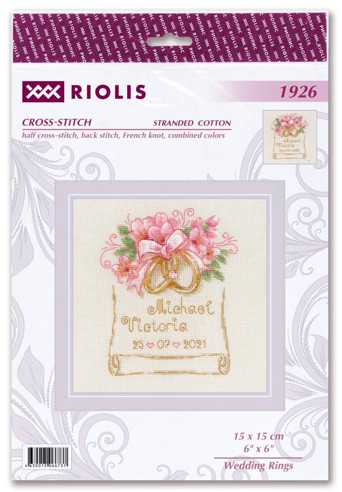 RIOLIS - Vendita all'ingrosso Attrezzatura per ricamo/punto croce - Kit Punto Croce di Riolis 1926 Fedi Nuziali1