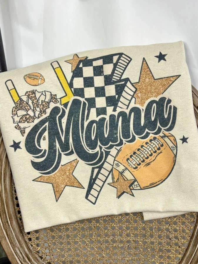 Mama Football Bolt (Gildan Sub T-Shirt) for wholesale by 1/2 Penny Wholesale