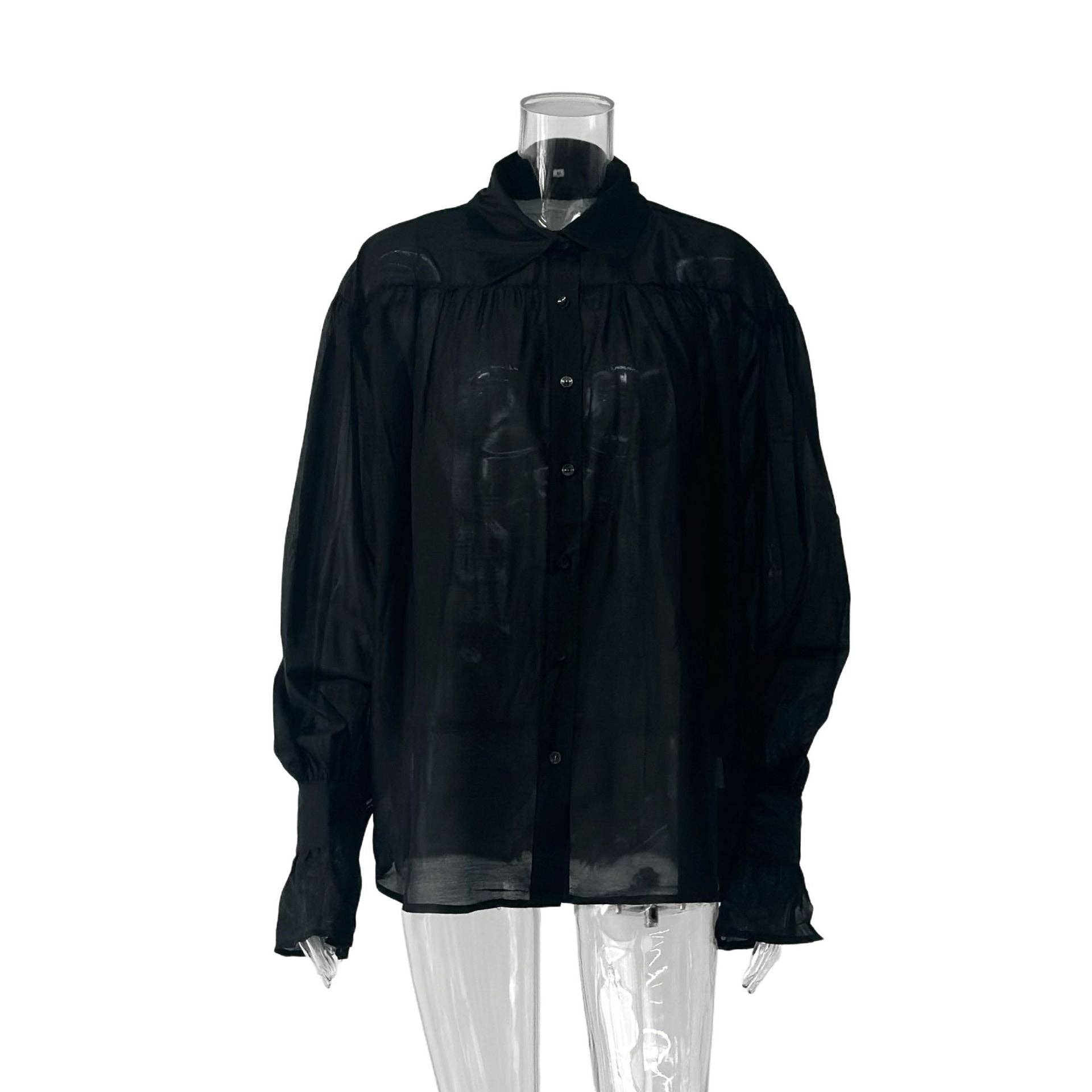 alberalkirk - Wholesale Blouse - Women's - Womens Lyocell Sheer Blouse N5Z0256