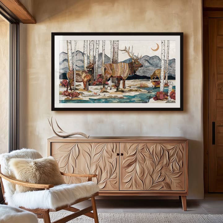 Art Print | Aspens Elk Wall Art | ELK AT HUNTER CREEK for wholesale by Dolan Geiman