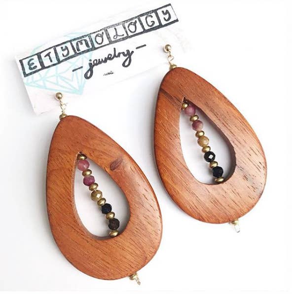 Pendientes colgantes con cuentas de abby, diseño de boho para venta al por mayor de Etymology Jewelry