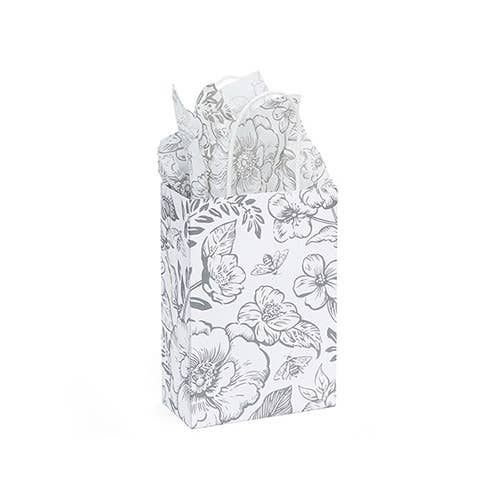 Nashville Wraps - Wholesale Gift Bag - Timeless Floral Gray Gift Bags