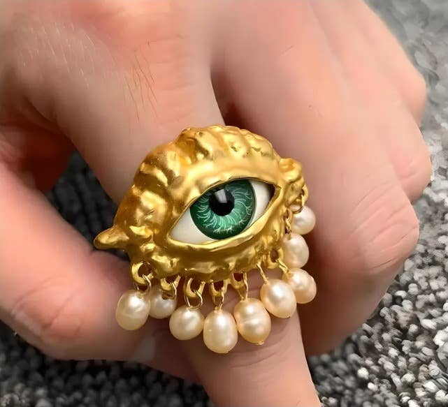 Wild & Free - Wholesale Cocktail/Statement Ring - Anillo ojo de Dios, anillo ajustable0