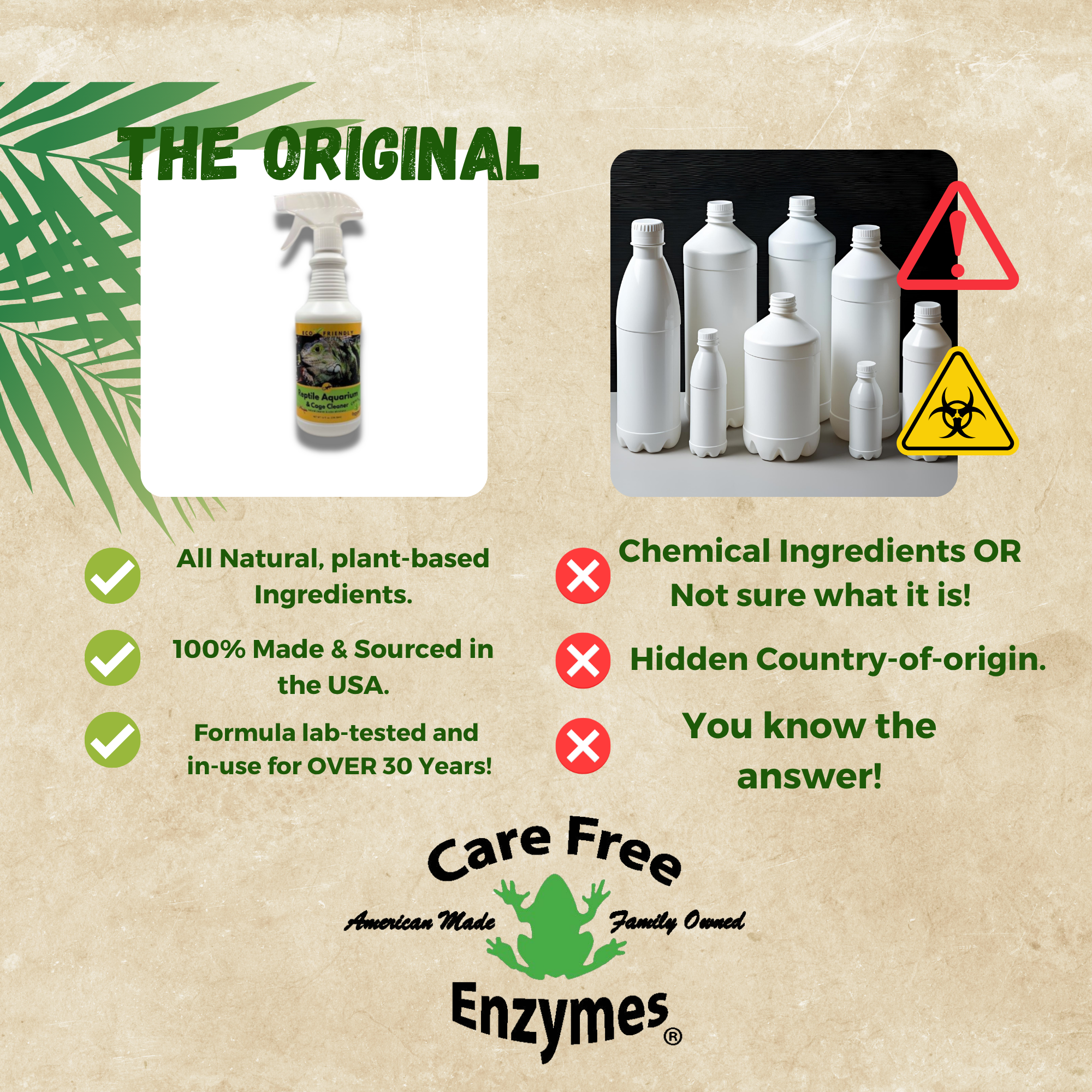 Carefree Enzymes - Wholesale Pet Cleaning Supplies - Reptile Habitat & Terrarium Cleaner | Safe for All Reptiles & Amphibians | 16 oz9