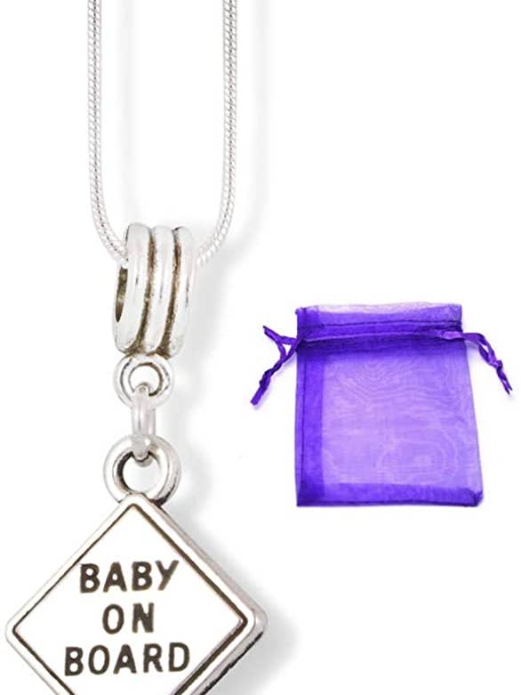 Baby om bord tekst charme slange kæde halskæde for engroshandel hos Dave The Bunny