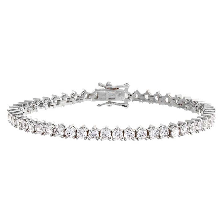 By Adina Eden - Wholesale Tennis Bracelet - Thin Three Prong Tennis Bracelet