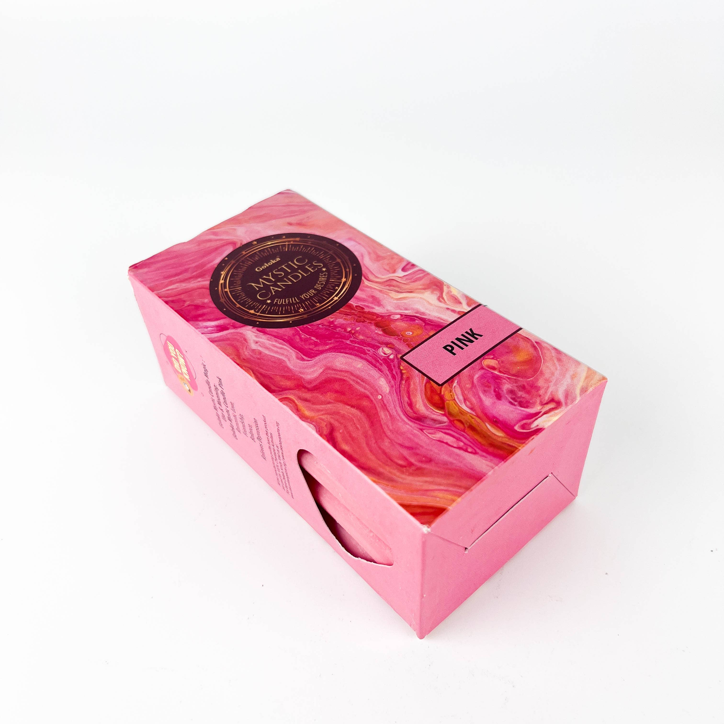 GREENROOTS USA LLC - Wholesale Tapered Candle/Candlestick - Goloka Pink Mini Ritual Candle (Pack Of 20) - 0.5"X5"4