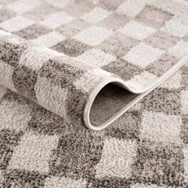 Hauteloom - Wholesale Area Rug - Benjy Beige Checkered Area Rug7