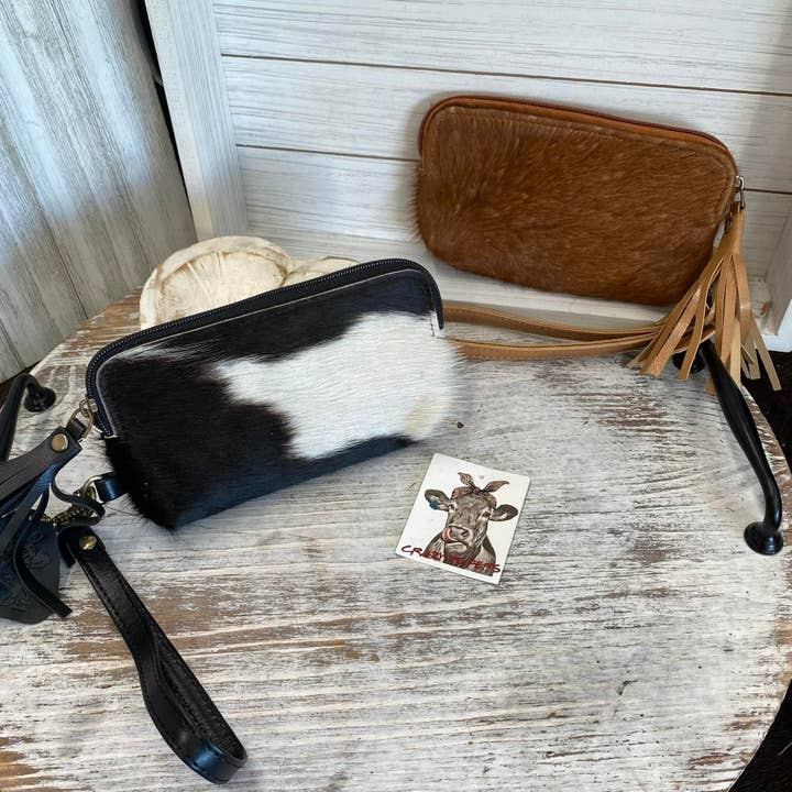 Crazy Heifers Wholesale - Wholesale Wristlet - Adele Full Fur Wristlet-Mixed Prints0