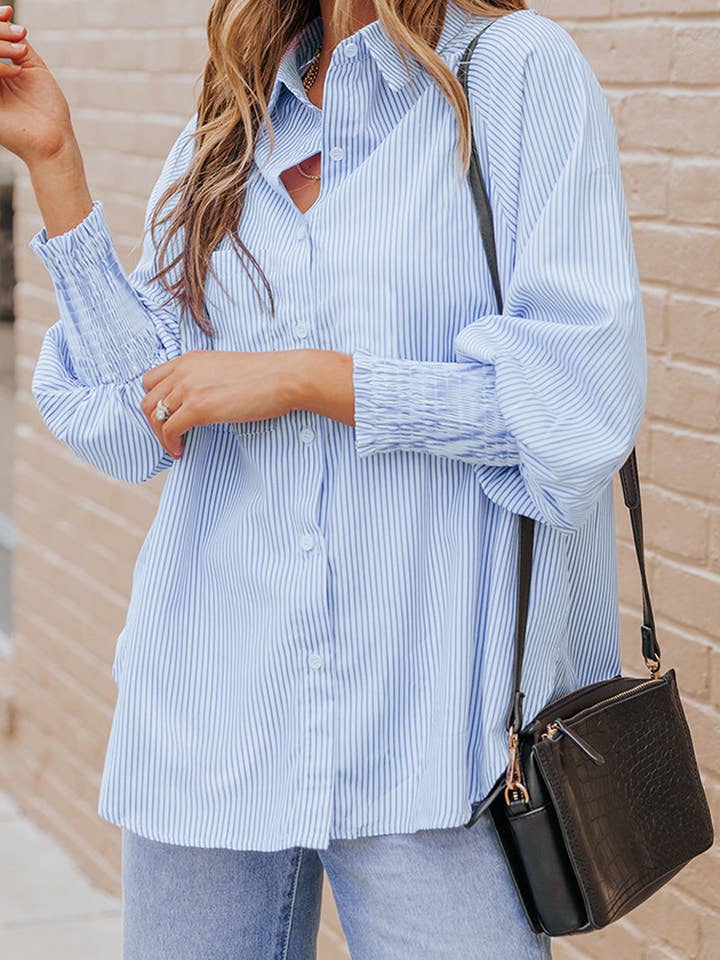 safistyle - Wholesale Button Down Shirt - Women's - Striped Button-Up Shirt9