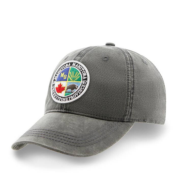Casquette Solide en Toile Cirée avec Logo Patch Manitoba pour la vente par Northern Icons Canada