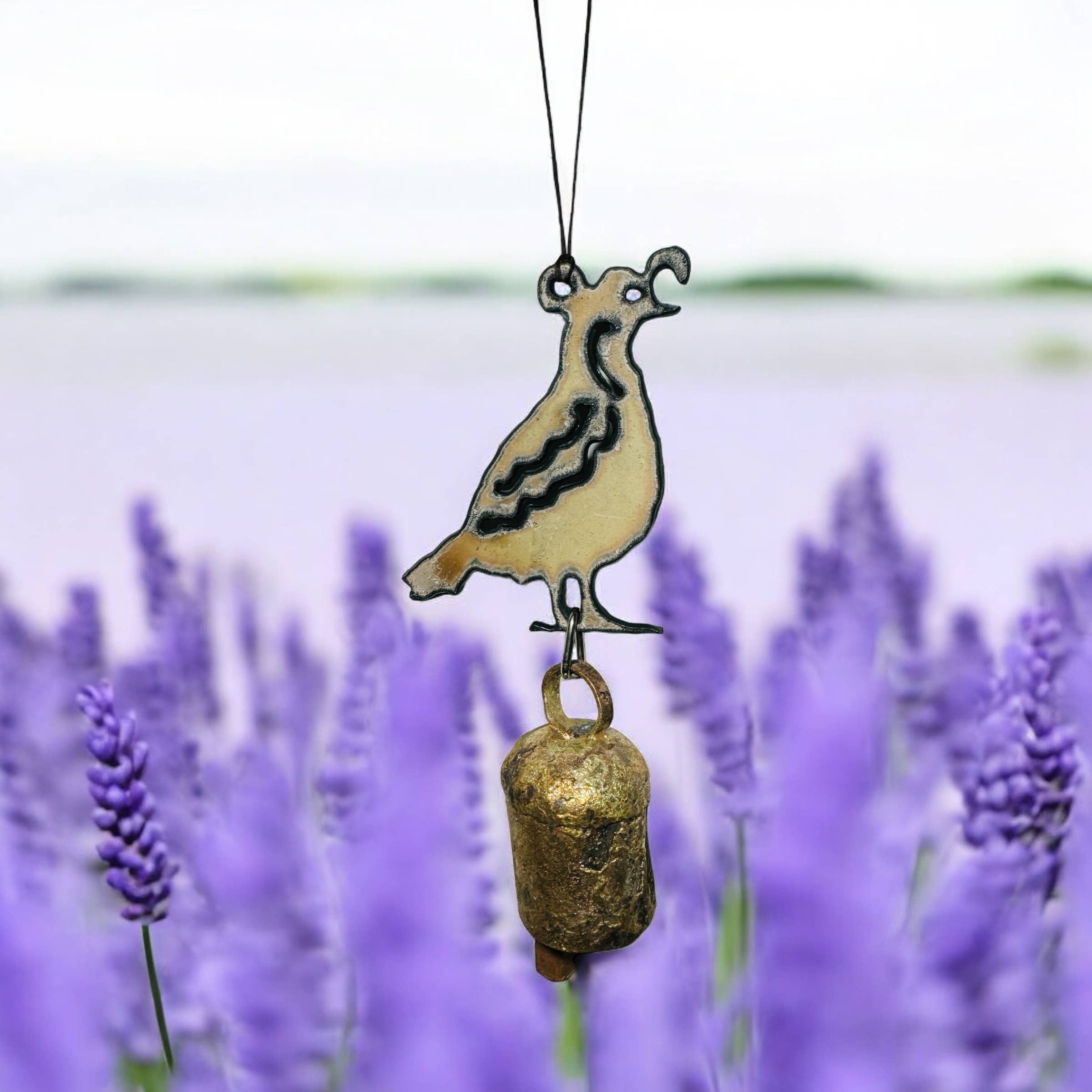Whimsies - Wholesale Wind Chime - Metal Quail Wind Chime ornament sustainable Southwest West16