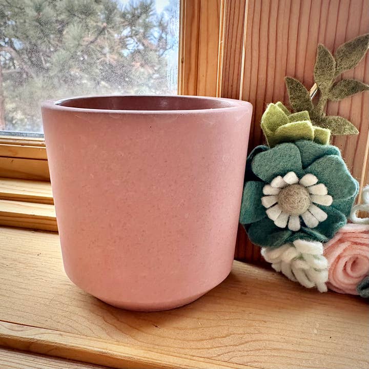 Pink Concrete Candle for wholesale by Emily's Homestead
