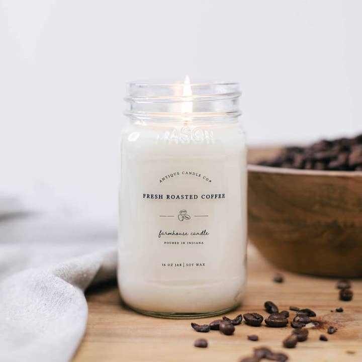 Antique Candle Co.® - Wholesale Jar/Filled Candle - Fresh Roasted Coffee - Soy Wax Mason Jar Candle1