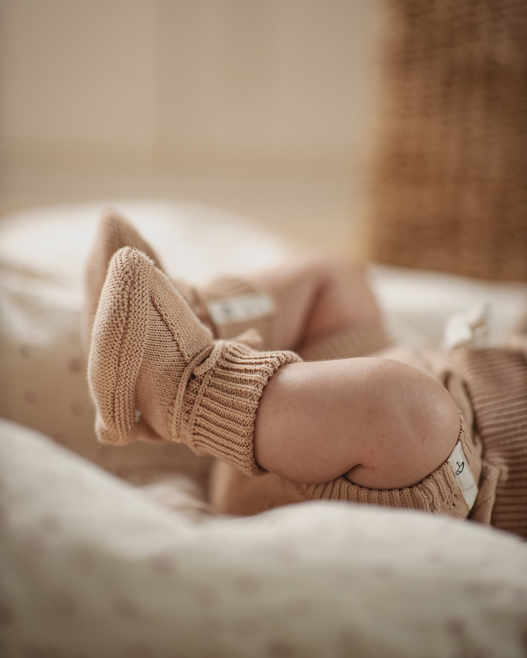 Saga Copenhagen - Vente Bottines – bébé - Chaussons - Coton biologique - Tricotés - Nude & Broderie2