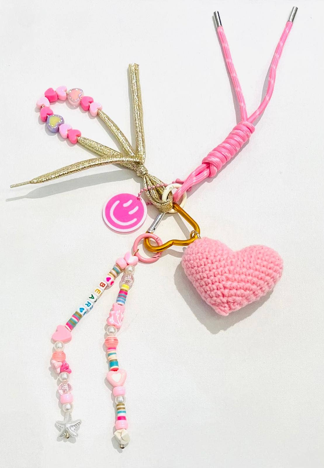 SHEERA - Vendita all'ingrosso Portachiavi - Donna - Portachiavi a cuore rosa all'uncinetto0