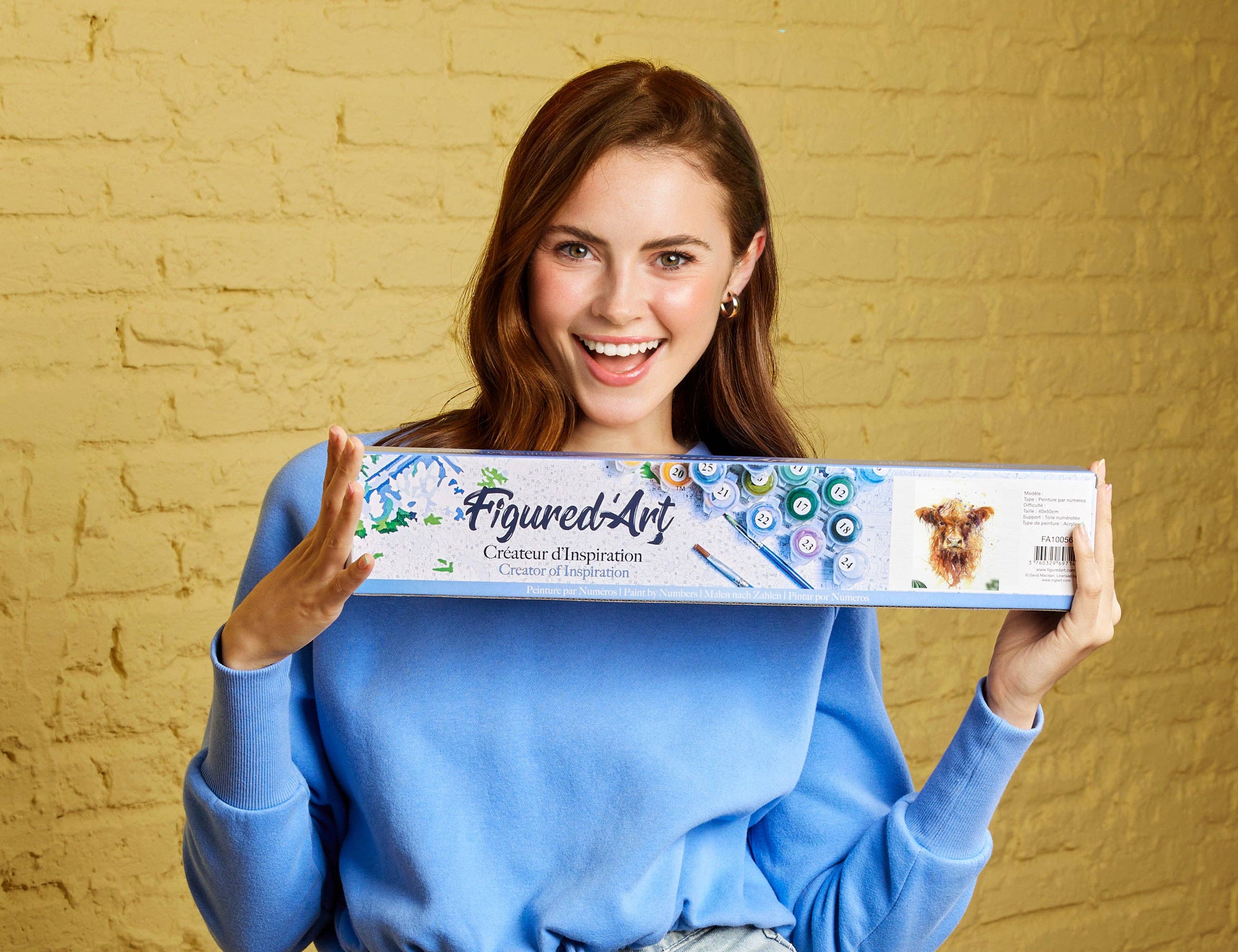 Figured'Art – wholesale DIY craft kit – Paint by numbers - Yellow Cow1