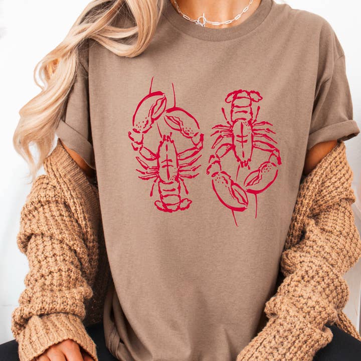 Shoppe SHC - Wholesale T-Shirt (Graphic) - Women's - Spring 2025 Coastal Aesthetic Lobster | Graphic Tee |Gildan 3