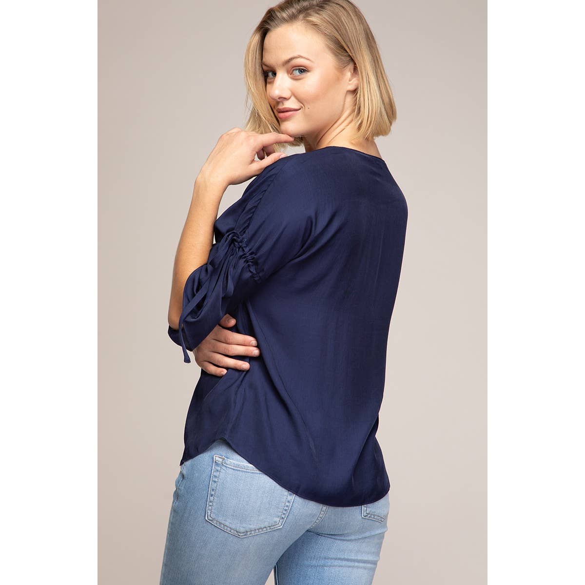 Naked Zebra Rack – wholesale Blouse – Women’s – Boat Neck Blouse With Sleeve Ties3