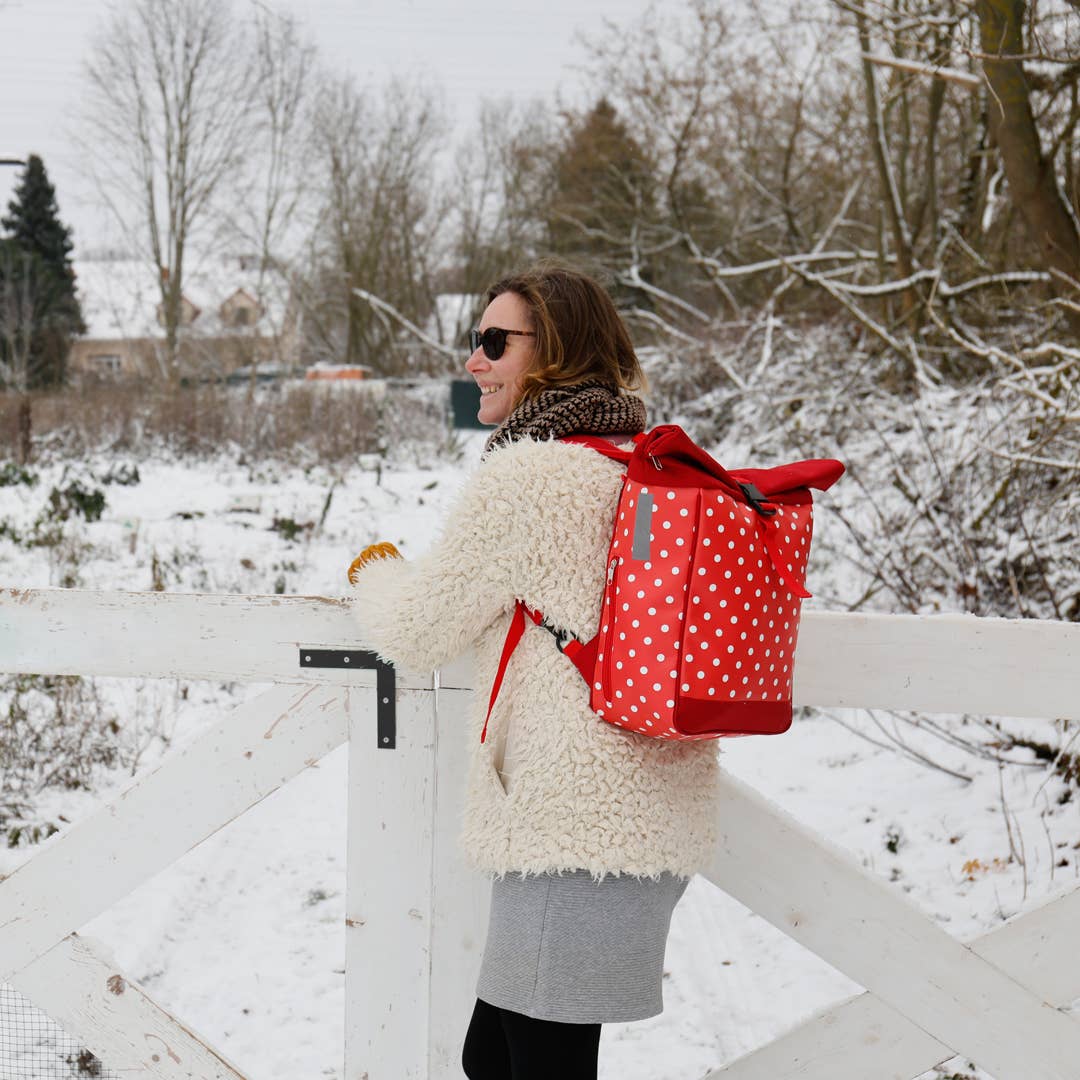 Ikuri - Wholesale Biking Accessories - 2 in 1 Bicycle Bag Backpack Combo Luggage Rack Lunares red8