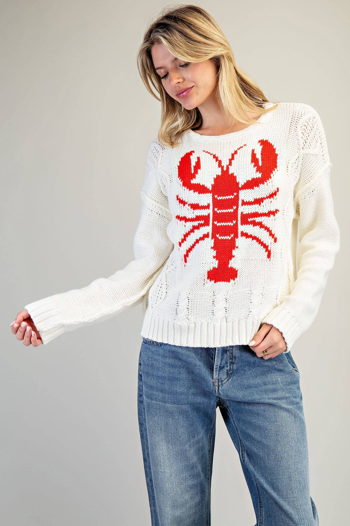 VAINILLA PL9733 - JERSEY DE PUNTO TRENZADO LANGOSTA de venta al por mayor en Faire3