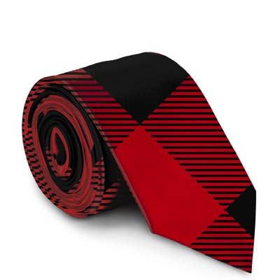 Shinesty, Inc - Wholesale Necktie - Men's - The Red & Black Lumberjack | Buffalo Check Tie