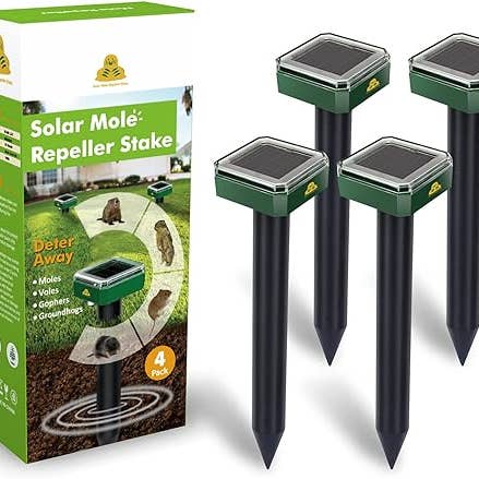 OutdoorSolarOutlet – wholesale Outdoor/lawn light – Redeo 4 Pack Mole Repellent Solar Sonic Groundhog Repeller Gopher Deterrent Vole