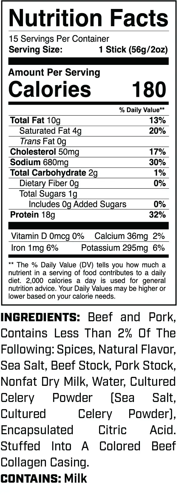 3D Enterprise - Wholesale Jerky - 1st Phorm Protein Meat Stick - Original SH - (15 Ct. / Box)1