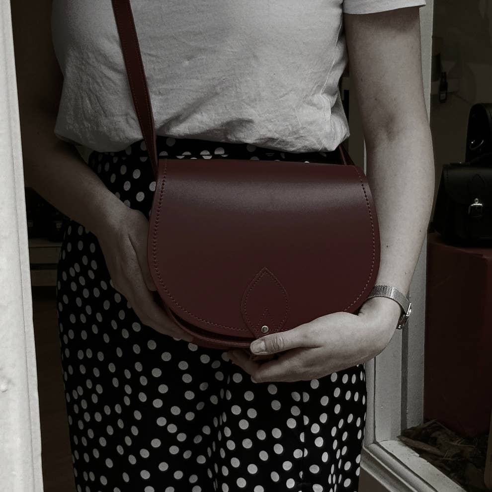 Zatchels - Wholesale Crossbody Bag - Women's - Handmade Leather Saddle Bag - Marsala Red2