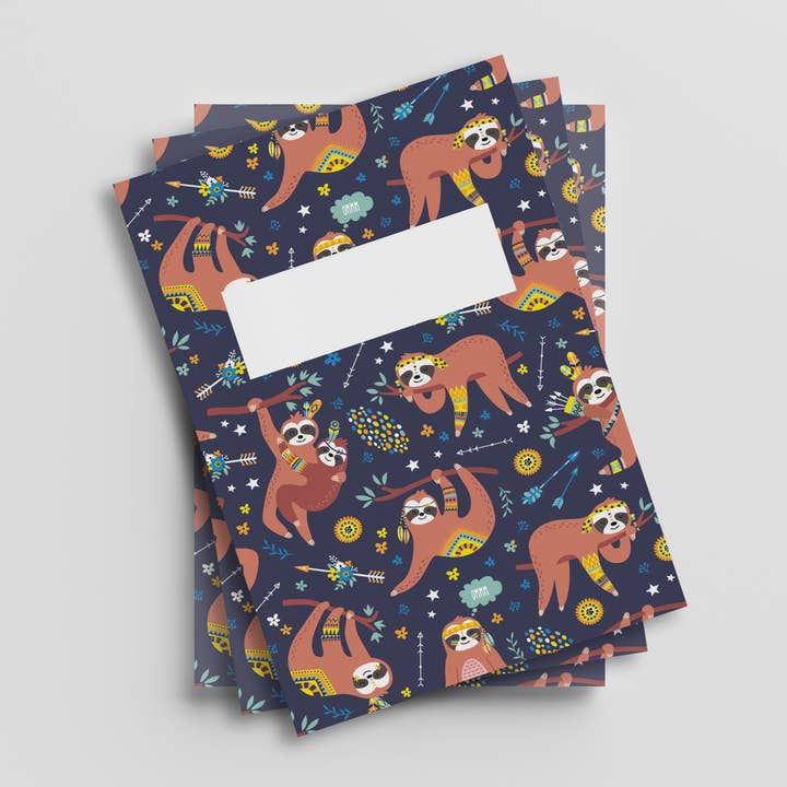 Cute Sloth Notebook or Sketchbook with Blank Pages for wholesale by Little Pop of Colour