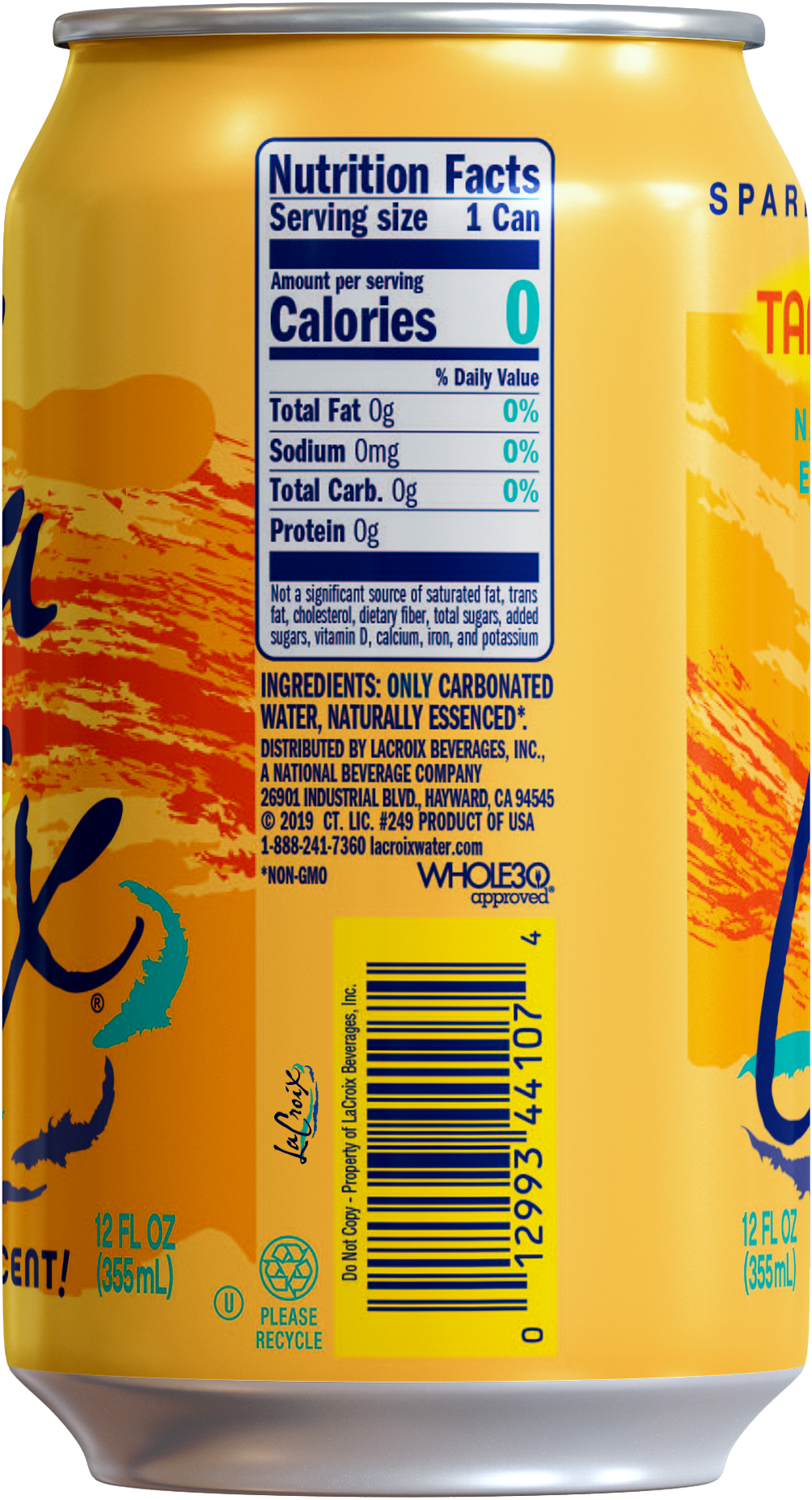LaCroix Sparkling Water - Wholesale Sparkling Water - LaCroix Sparkling Water, Tangerine 3/8 Pack - 12 oz2