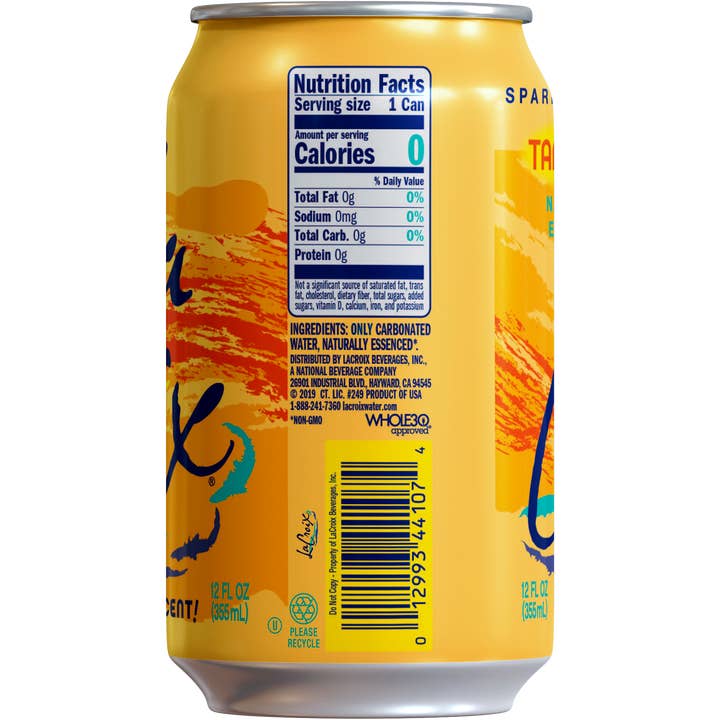 LaCroix Sparkling Water - Wholesale Sparkling Water - LaCroix Sparkling Water, Tangerine 3/8 Pack - 12 oz2
