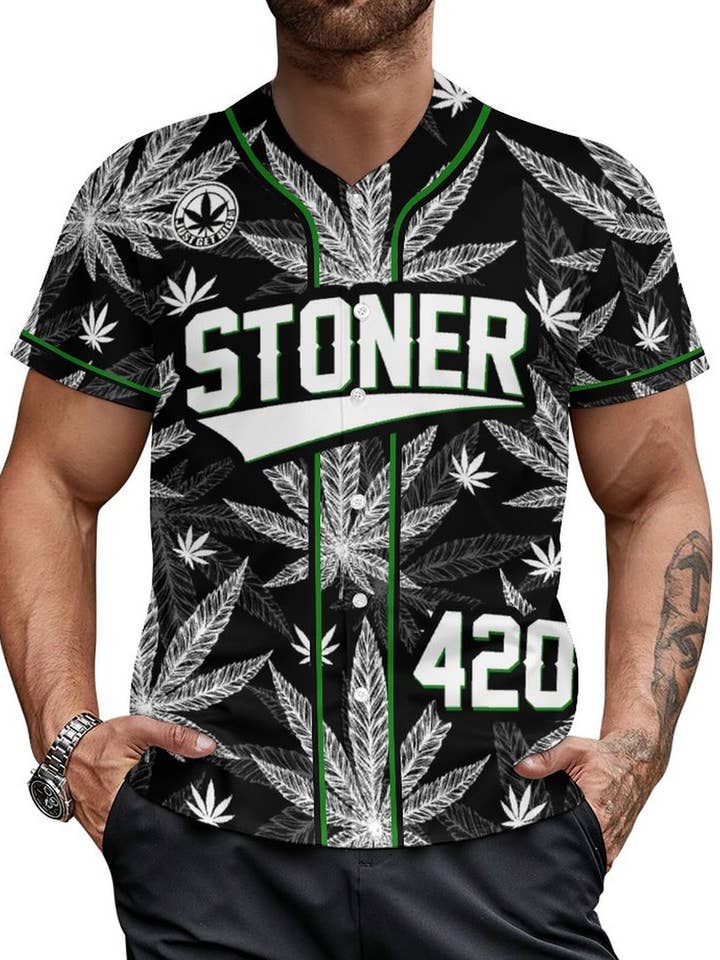 Baseball Jersey: Stoner Stencil for wholesale by Just Get High™