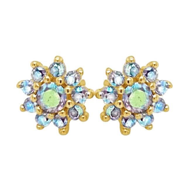 Eloise Flower - Mercury Mist Topaz Threadless End for wholesale by Piercing-zone