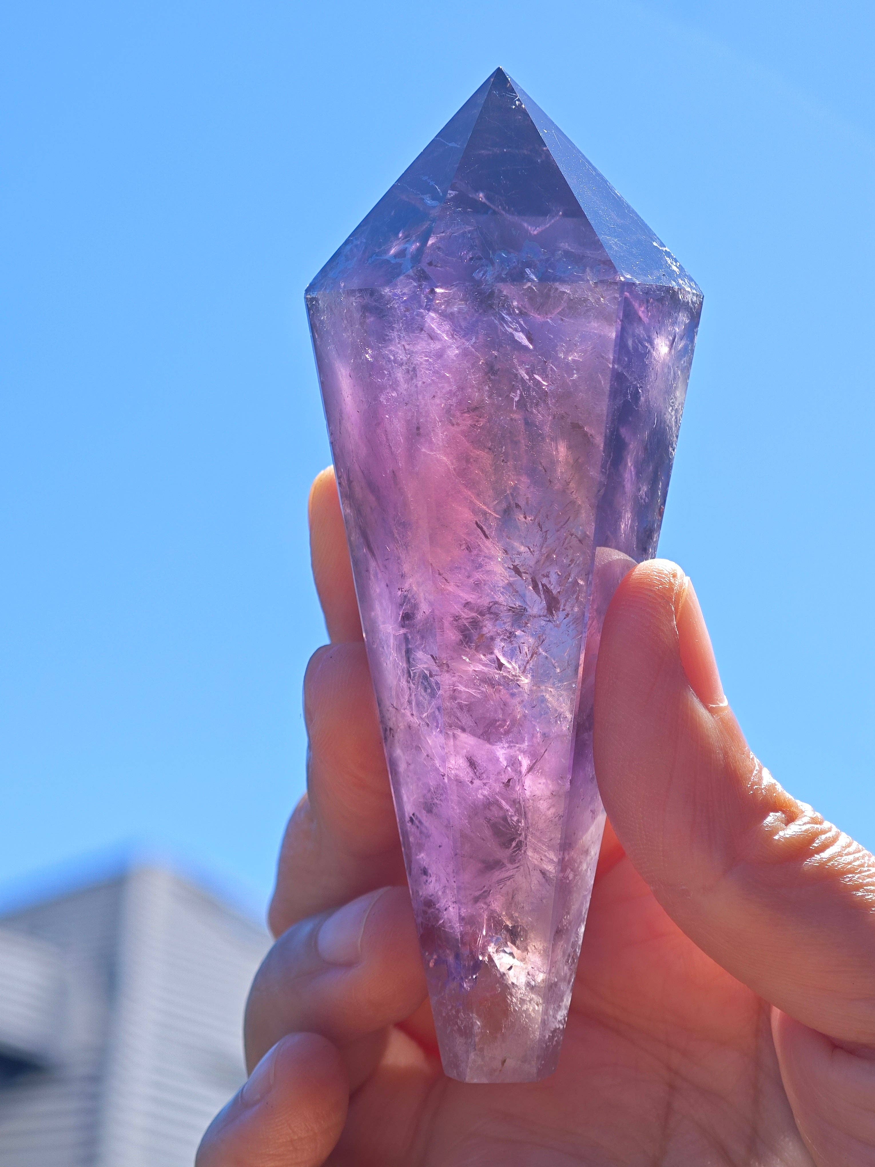 Moon Rituals - Wholesale Spiritual Stone/Crystal - Natural Brazilian Amethyst Wand - Point, Handle, Third Eye Chakra Crystal, Meditation Tool ,Christmas Crystal Gift7