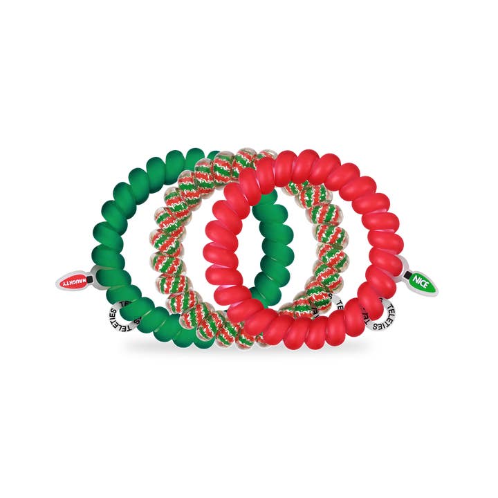 TELETIES - Wholesale Hair Tie - Spiral Hair Coils | Large | Naughty or Nice Hair Ties1