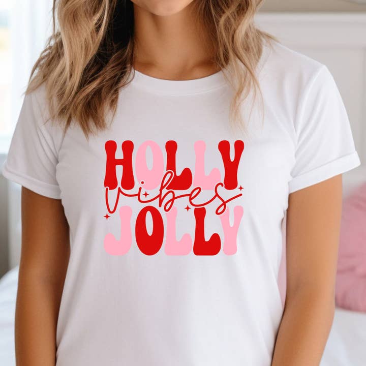 Kiki's Boutique - Wholesale Grafisch sweatshirt - Dames - Holly Jolly Vibes kersttop1