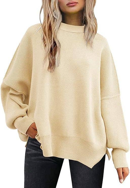 HIDDENBRAND - Wholesale Knit Sweater - Women's - Crewneck Batwing Long-Sleeved Slit Sweater20